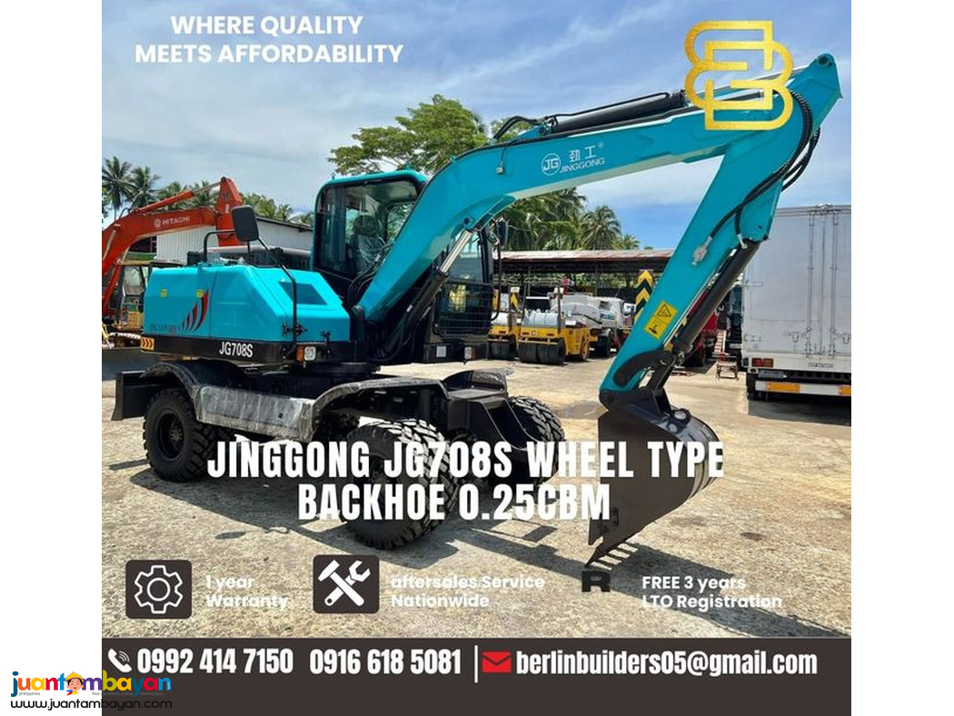 JG708S Jinggong Excavator 0.25 cubic wheel type