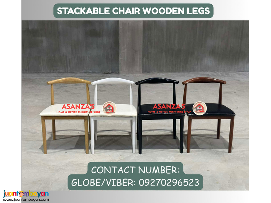 STACKABLE CHAIR WOODEN LEGS