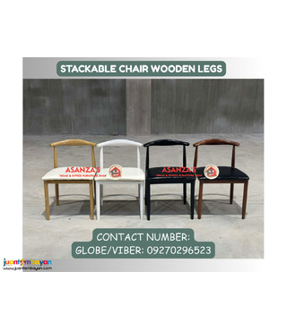 STACKABLE CHAIR WOODEN LEGS