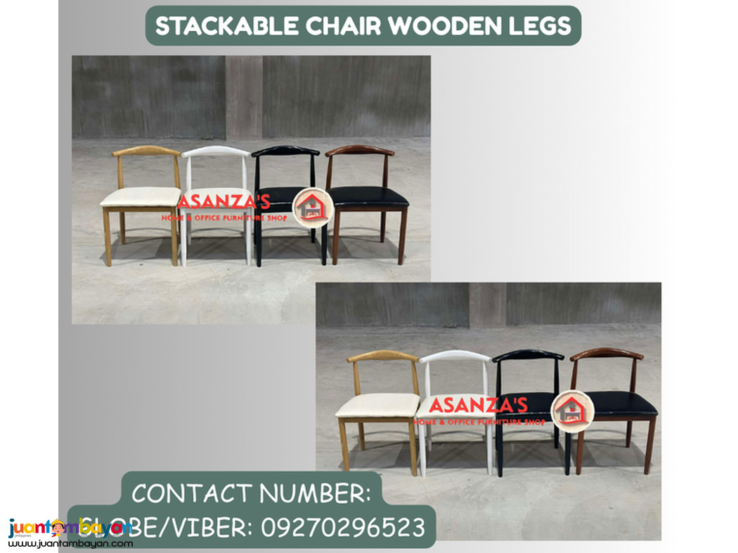 STACKABLE CHAIR WOODEN LEGS