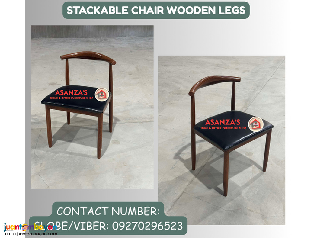 STACKABLE CHAIR WOODEN LEGS