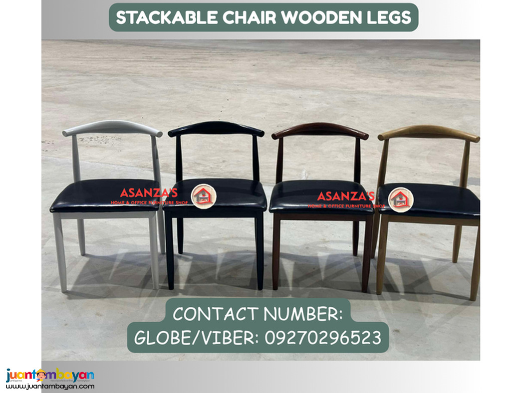 STACKABLE CHAIR WOODEN LEGS
