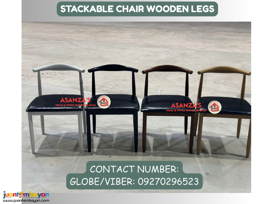 STACKABLE CHAIR WOODEN LEGS