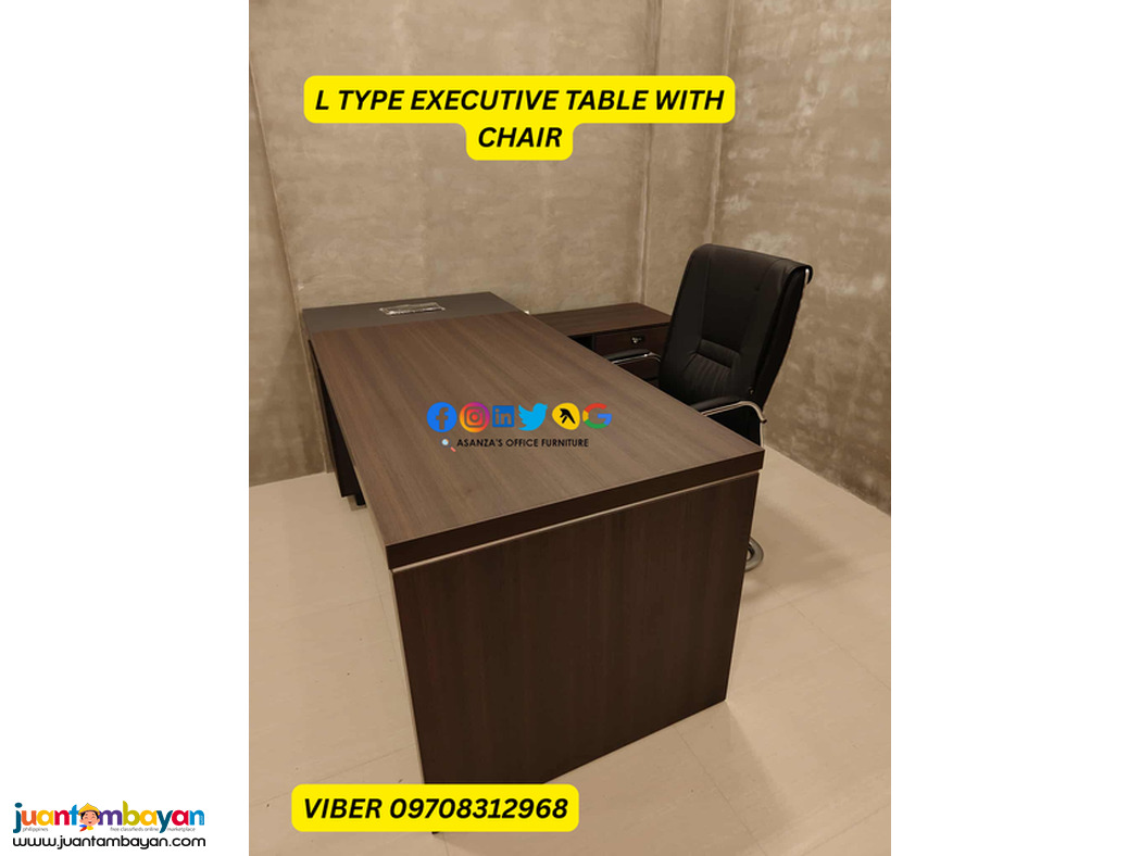 L TYPE EXECUTIVE TABLE WITH VISITOR CHAIR