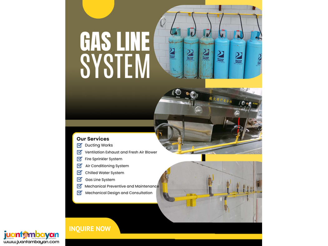 GAS LINE SYSTEM ===  Supply and installation '''''