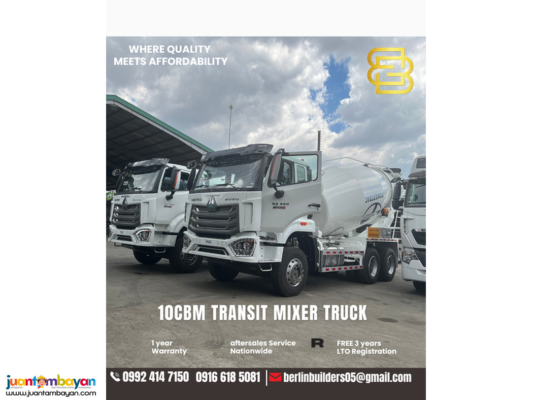 transit mixer truck 10cbm sinotruk howo 10-wheeler