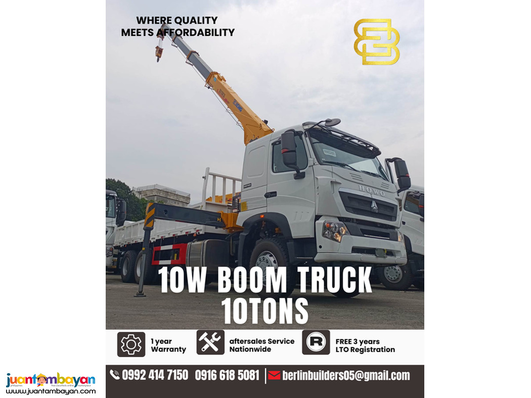boom truck 10tons SINOTRUK HOWO T7 10WHEELER BRAND NEW FOR SALE