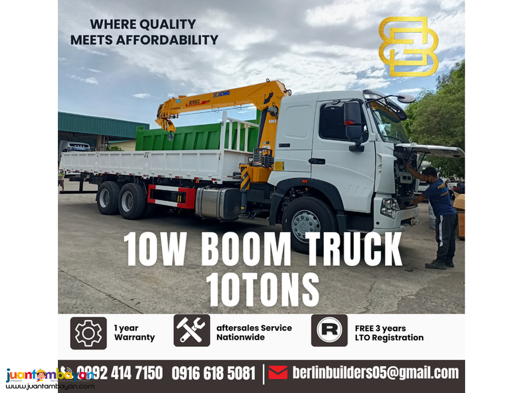 boom truck 10tons SINOTRUK HOWO T7 10WHEELER BRAND NEW FOR SALE