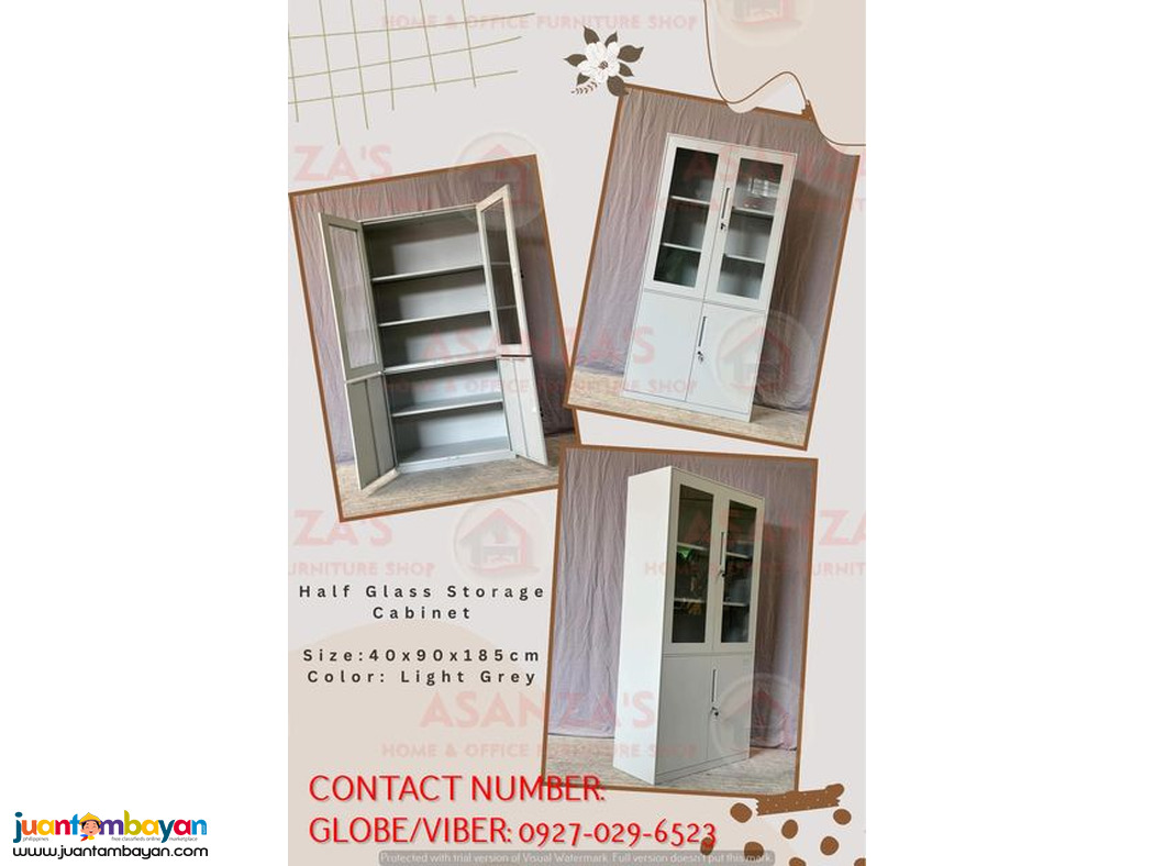 STEEL CABINET | HALF GLASS DOOR CABINET