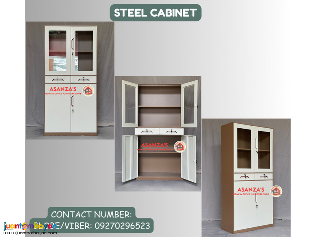 STEEL CABINET | HALF GLASS DOOR CABINET