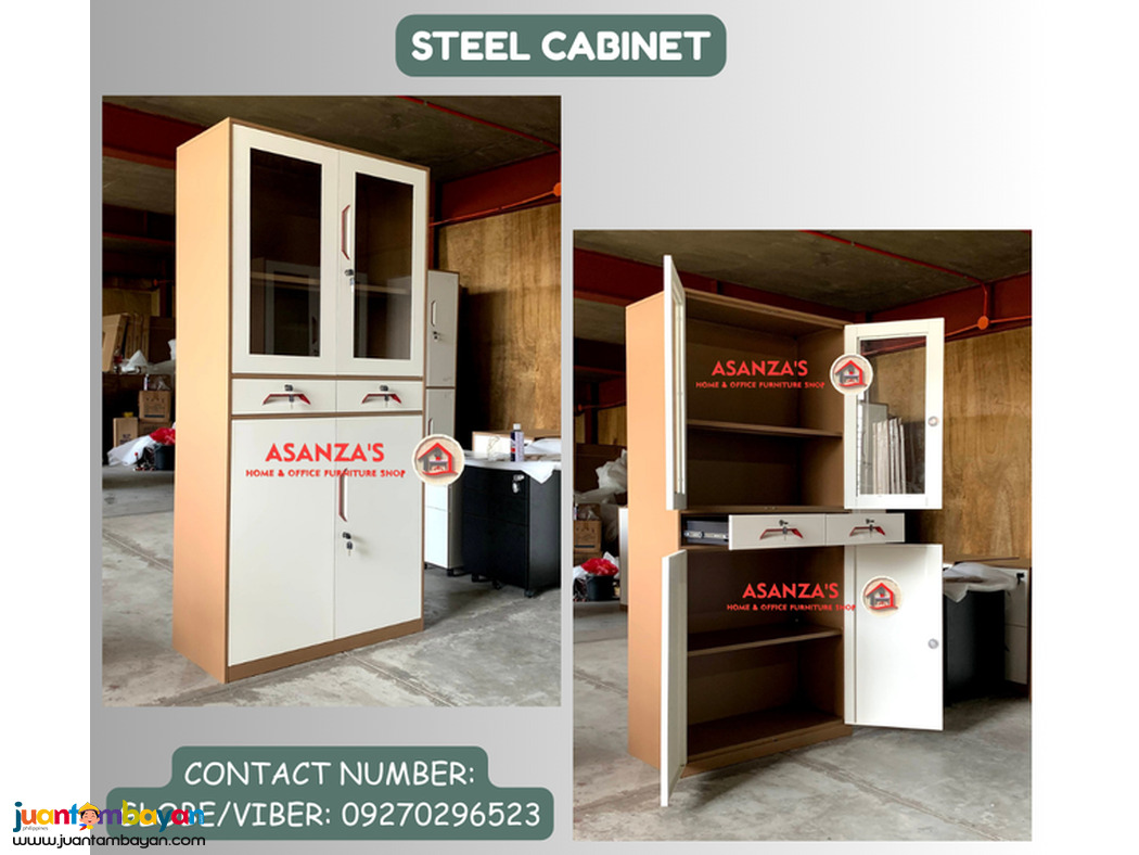 STEEL CABINET | HALF GLASS DOOR CABINET