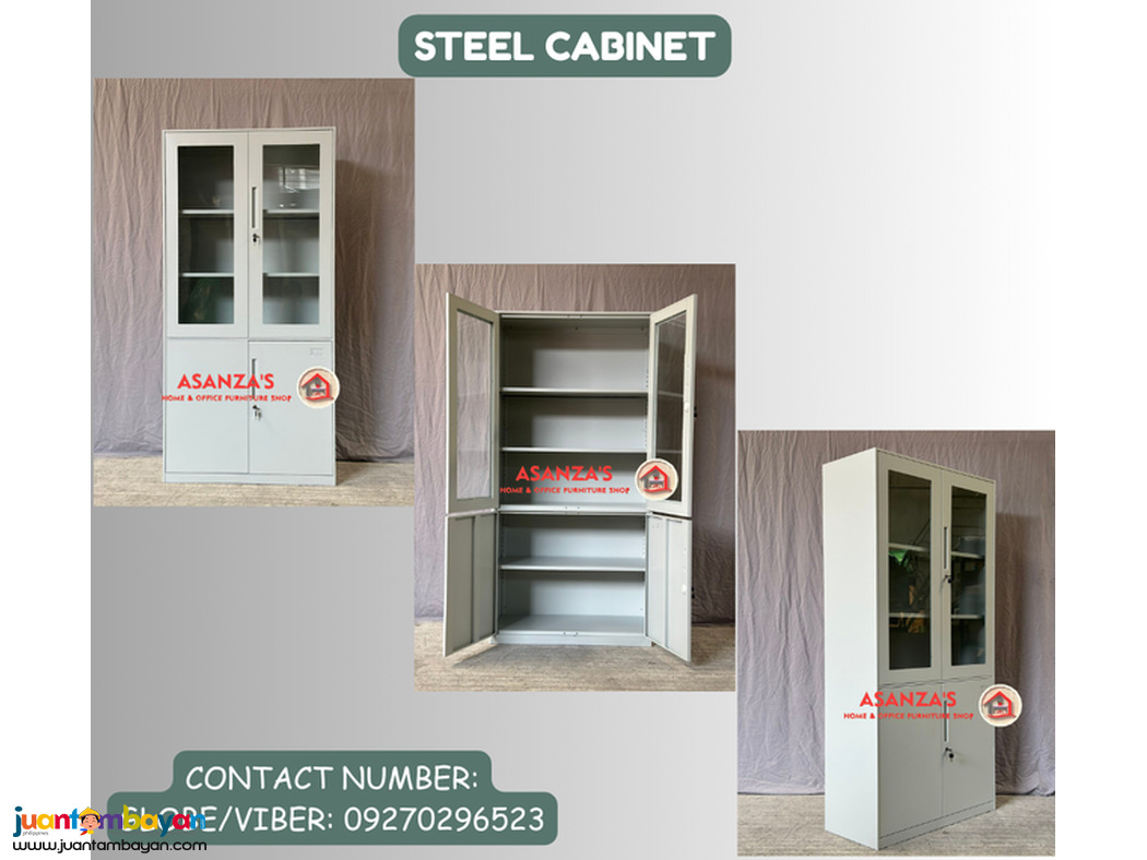 STEEL CABINET | HALF GLASS DOOR CABINET