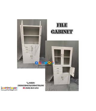 FILE CABINET W/SWING AND GLASS DOOR