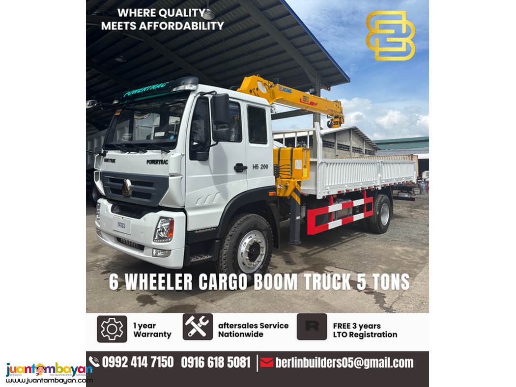 6 WHEELER BOOM TRUCK 5TONS SINOTRUK HOWO