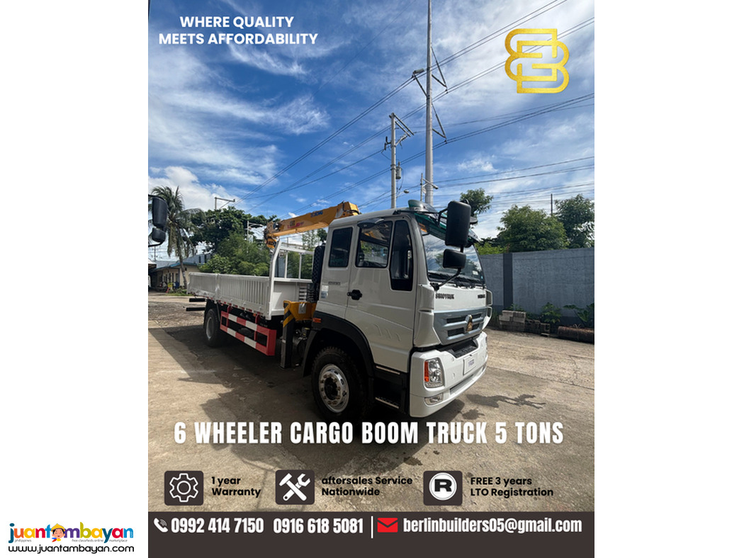 6 WHEELER BOOM TRUCK 5TONS SINOTRUK HOWO