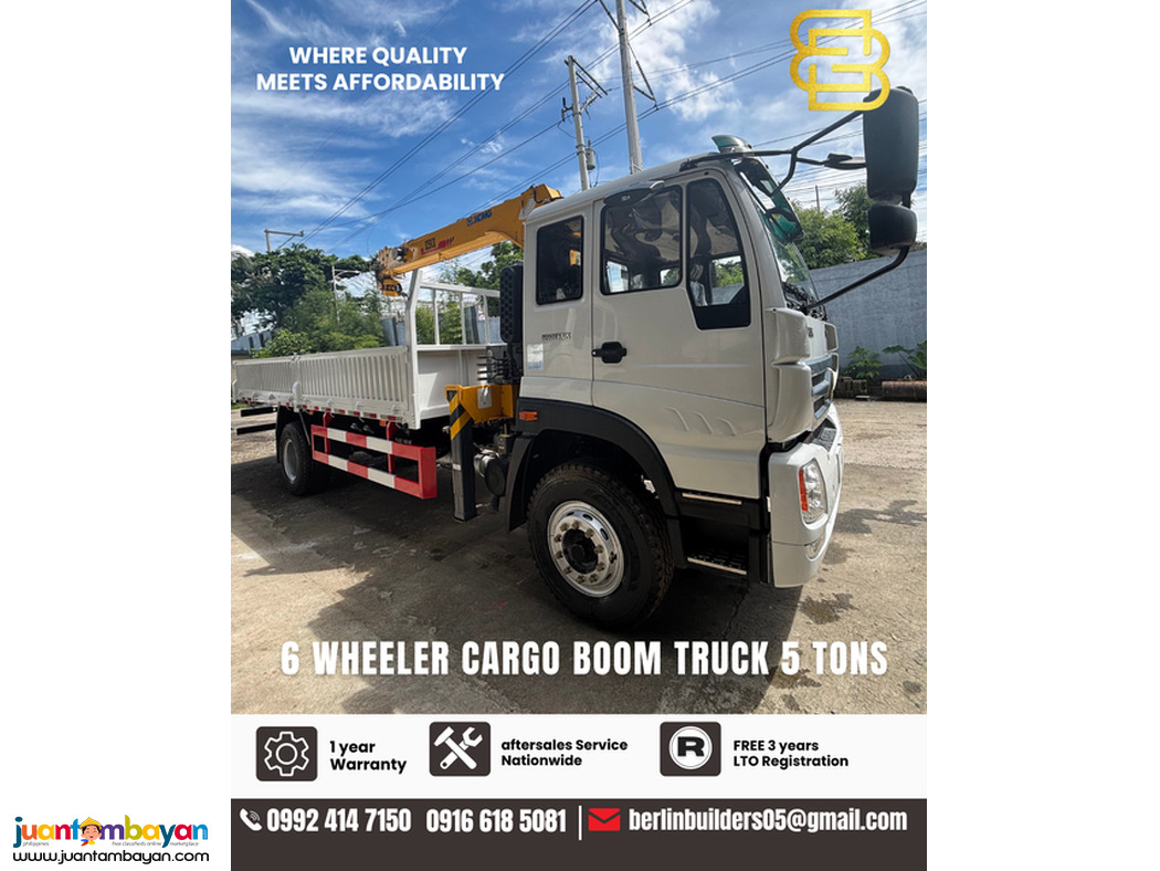 6 WHEELER BOOM TRUCK 5TONS SINOTRUK HOWO