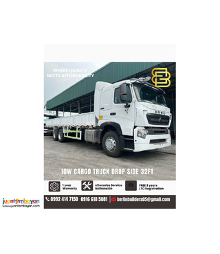 10 wheeler cargo truck drop side 32ft sinotruk howo brand new for sale