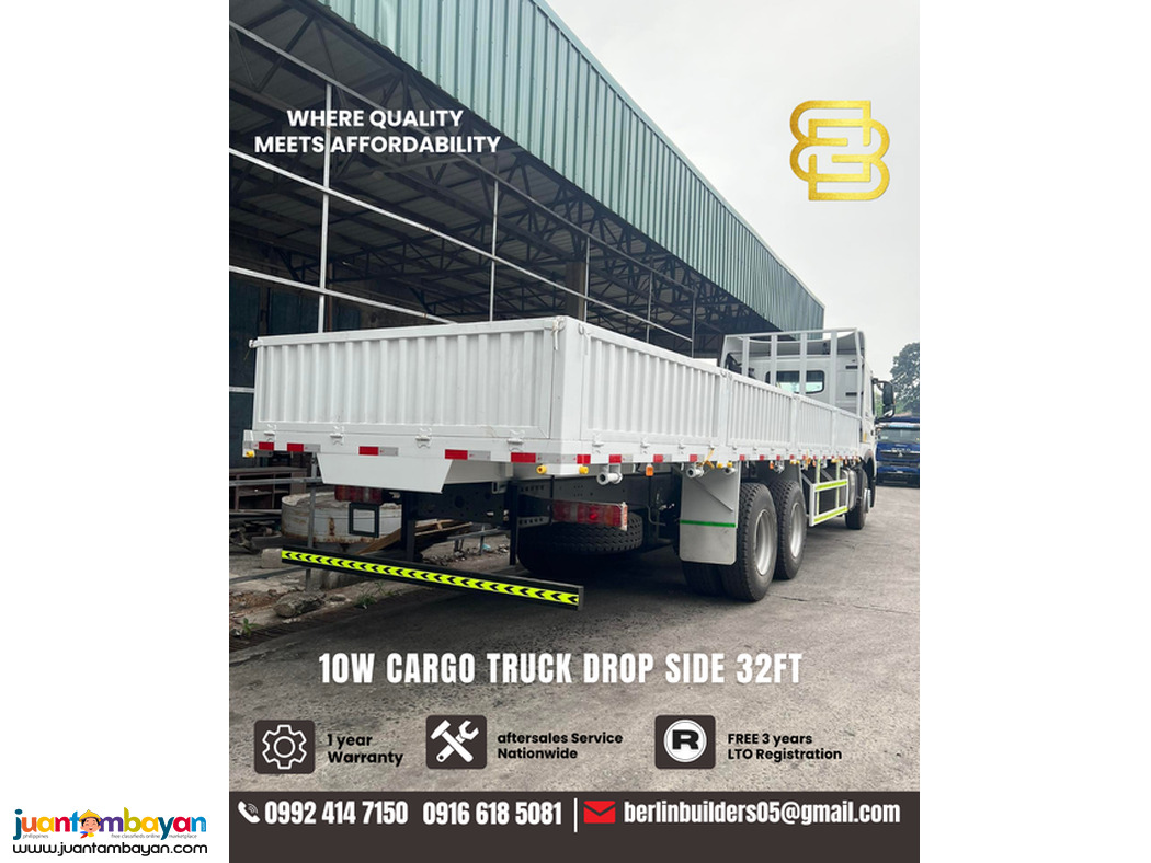 10 wheeler cargo truck drop side 32ft sinotruk howo brand new for sale