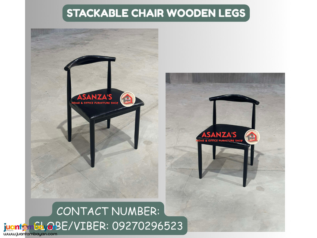 WOODEN LEGS STACKABLE CHAIR 