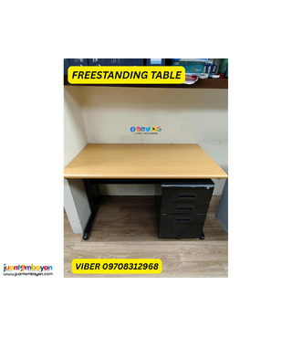 freestanding table with mobile pedestal