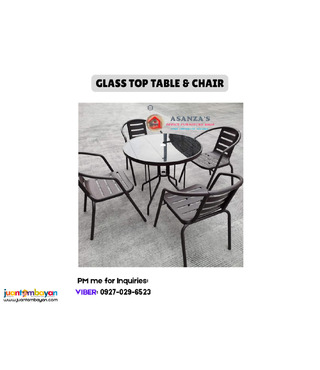 OUTDOOR GLASS TOP | OUTDOOOR CHAIR 