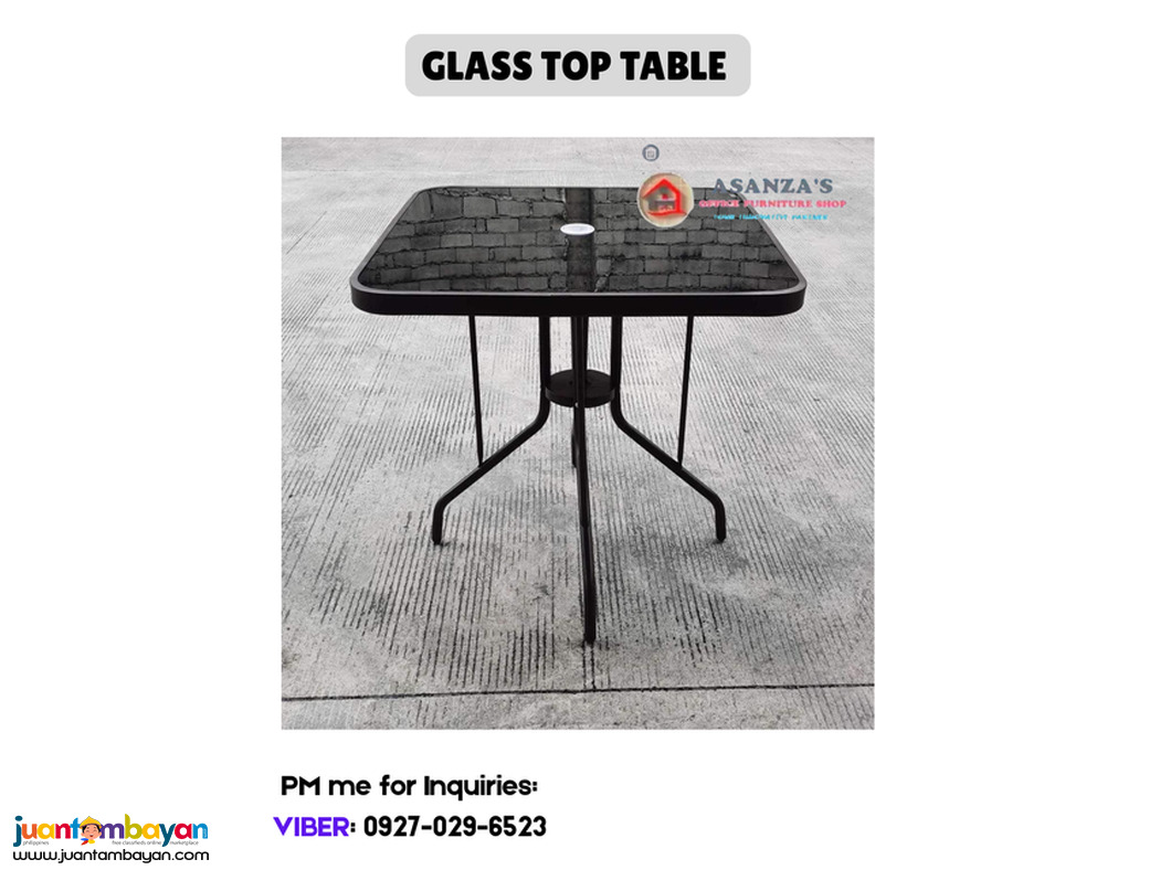 OUTDOOR GLASS TOP | OUTDOOOR CHAIR 