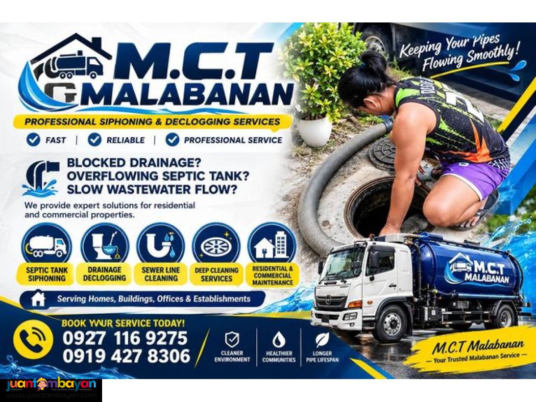 mct malabanan septic tank siphoning services