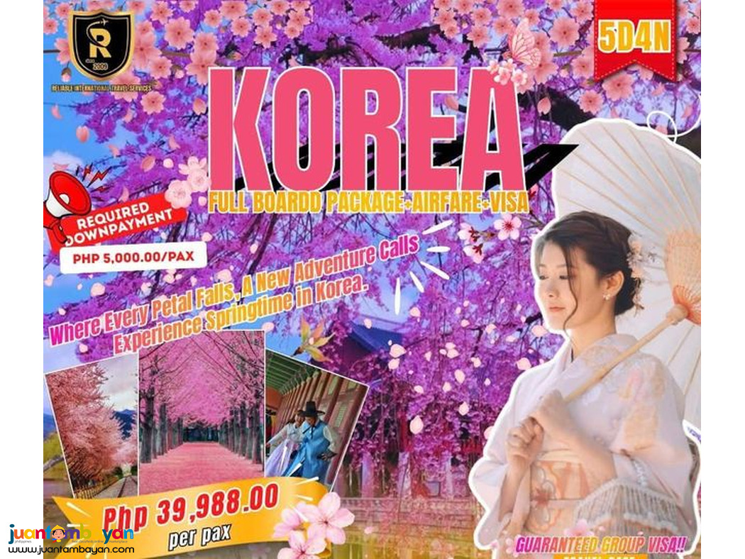 5D4N KOREA SPRING FULL BOARD PACKAGE + AIRFARE + GUARANTEED VISA