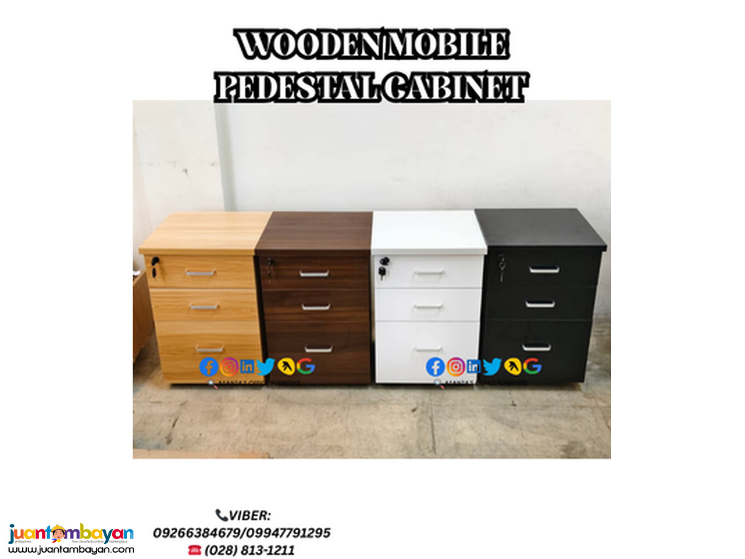 WOODEN MOBILE PEDESTAL CABINET