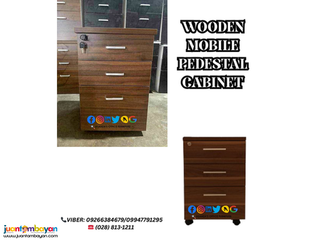 WOODEN MOBILE PEDESTAL CABINET