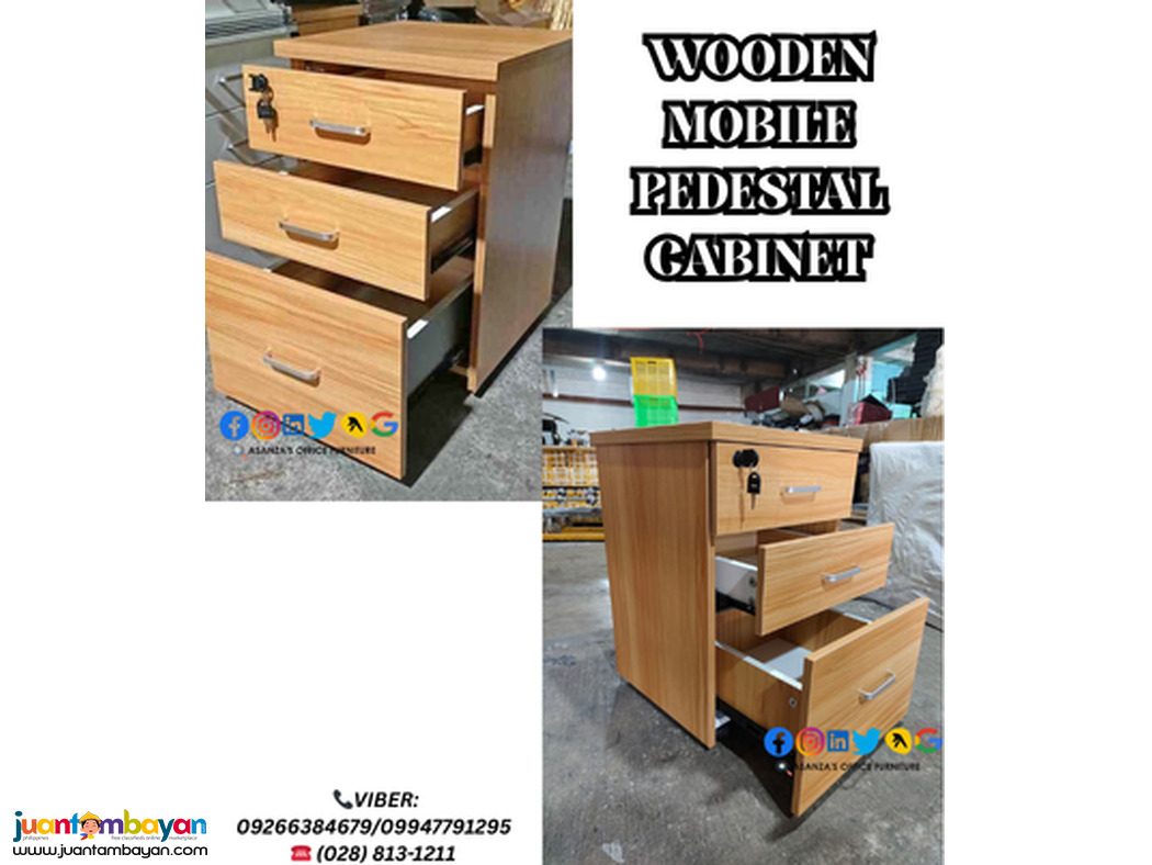 WOODEN MOBILE PEDESTAL CABINET