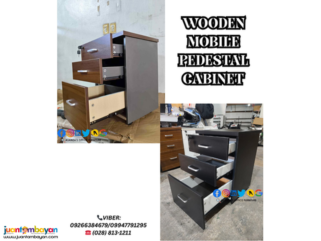WOODEN MOBILE PEDESTAL CABINET