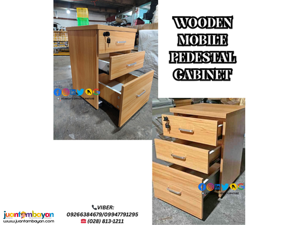 WOODEN MOBILE PEDESTAL CABINET