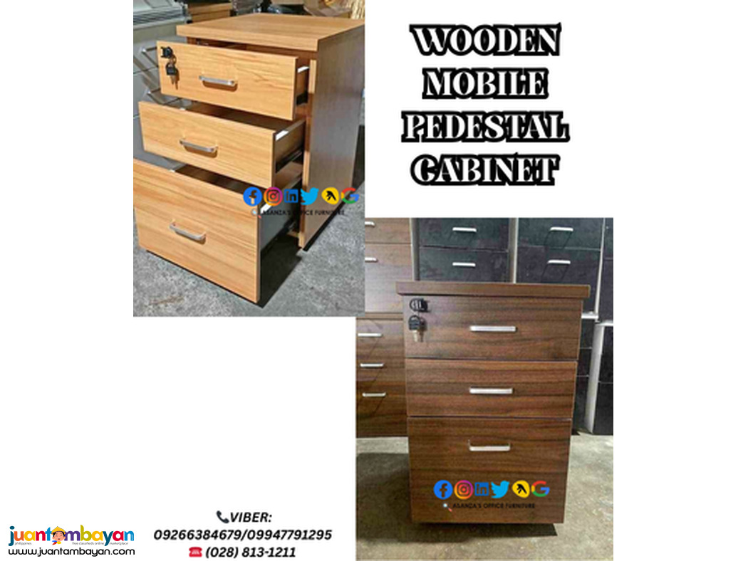 WOODEN MOBILE PEDESTAL CABINET