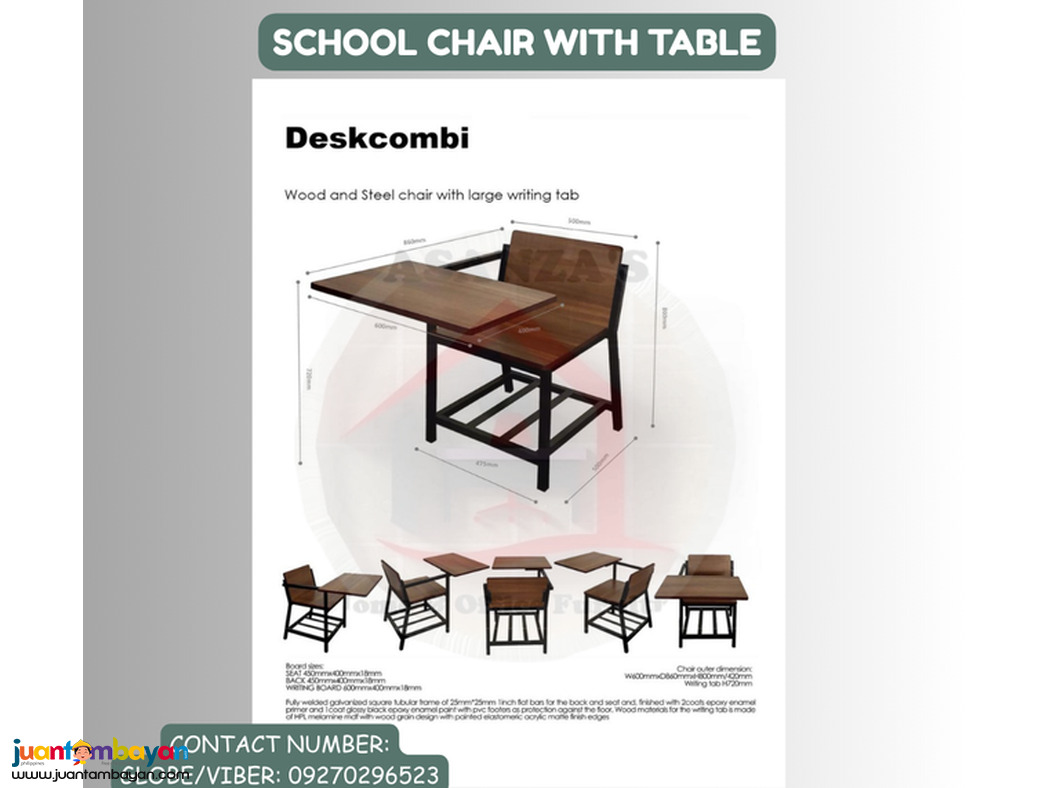 KIDDIE SCHOOL CHAIR W/TABLE 