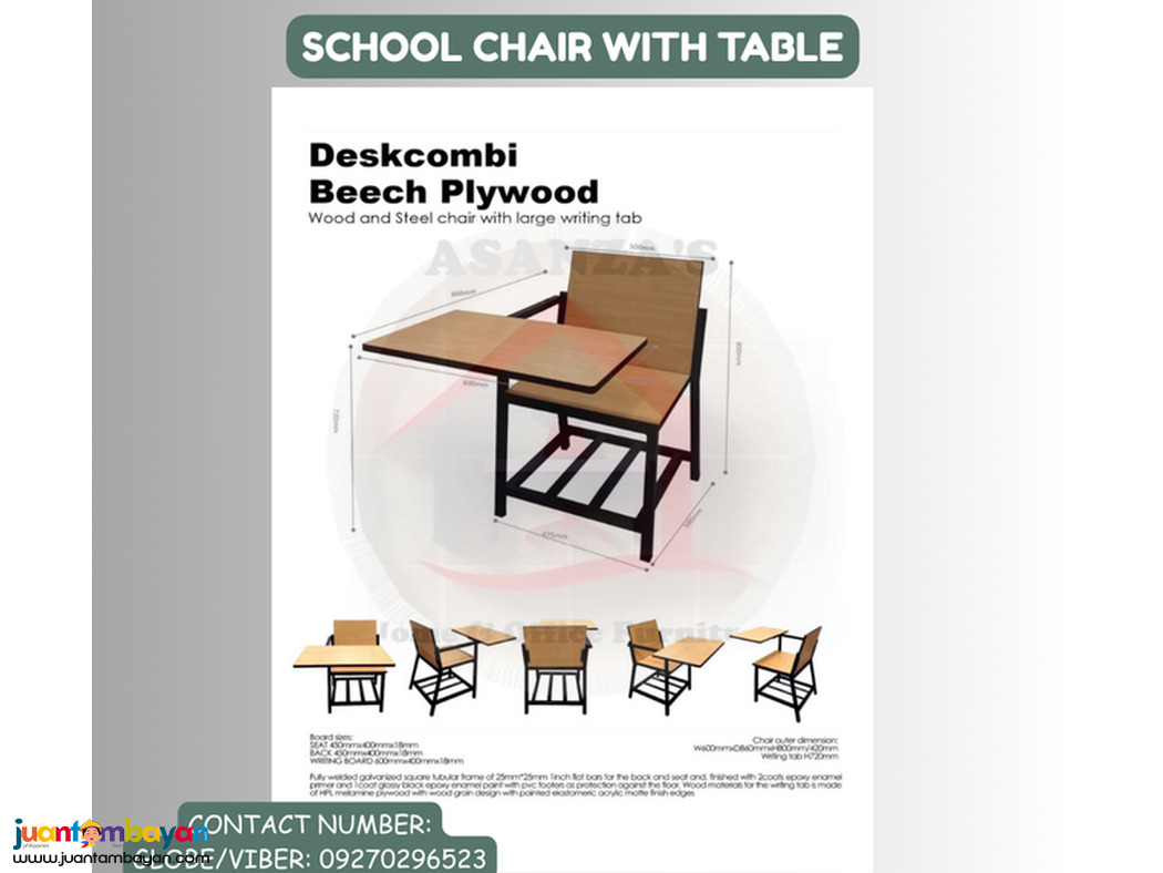 KIDDIE SCHOOL CHAIR W/TABLE 