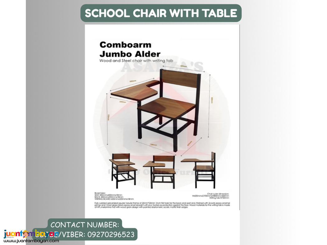 KIDDIE SCHOOL CHAIR W/TABLE 