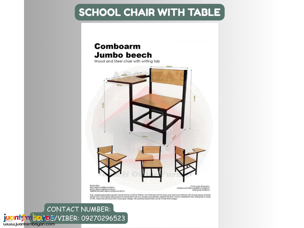 KIDDIE SCHOOL CHAIR W/TABLE 