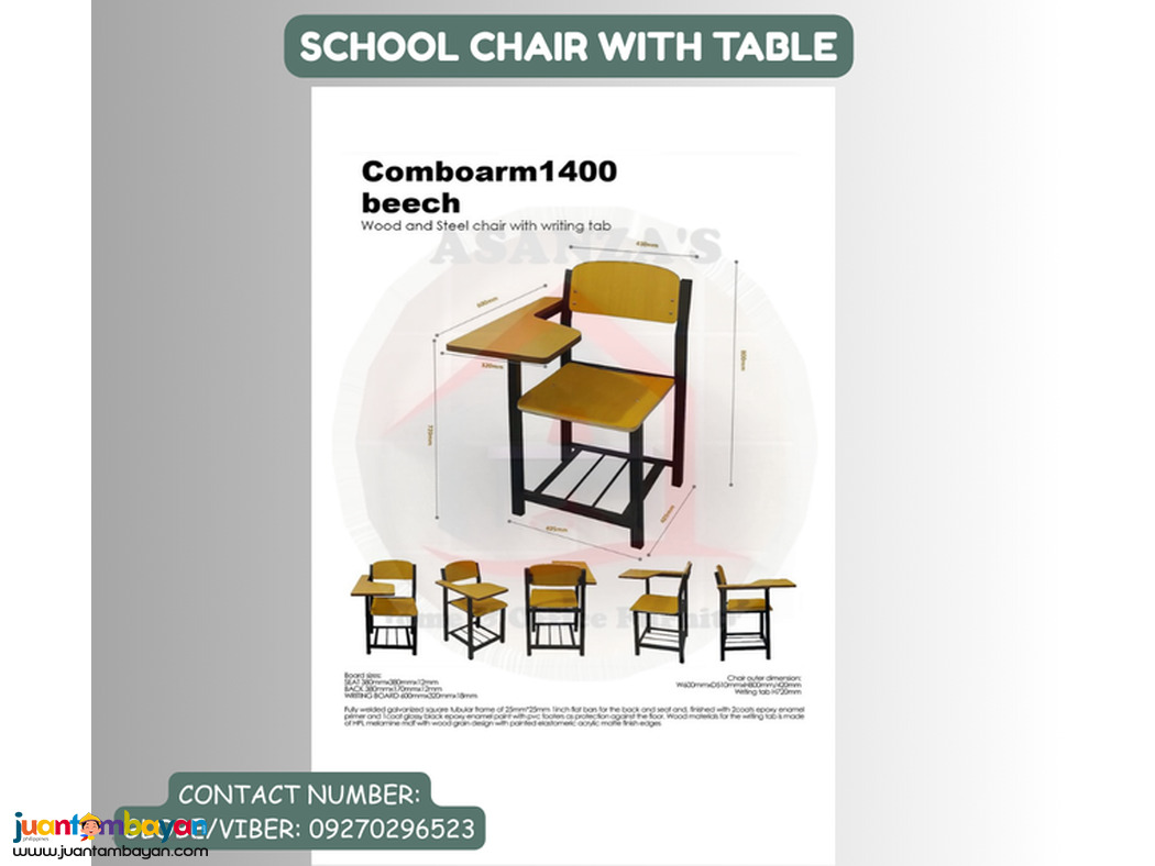 KIDDIE SCHOOL CHAIR W/TABLE 