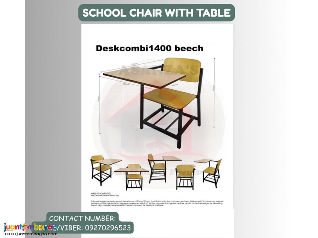 KIDDIE SCHOOL CHAIR W/TABLE 