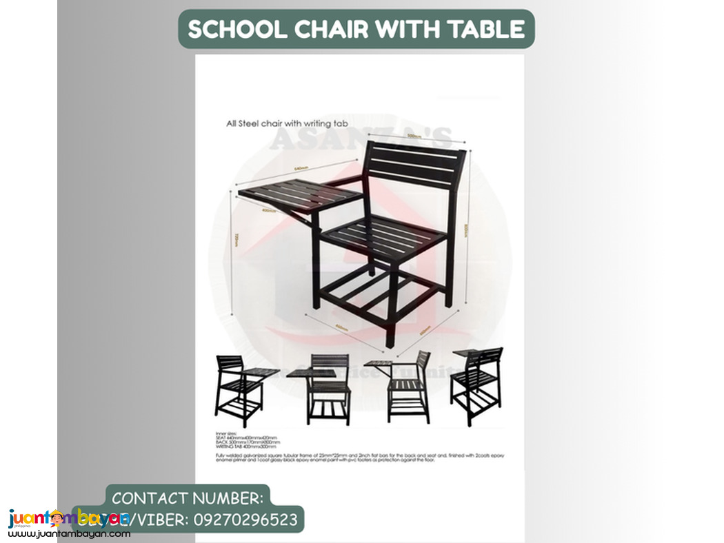 KIDDIE SCHOOL CHAIR W/TABLE 