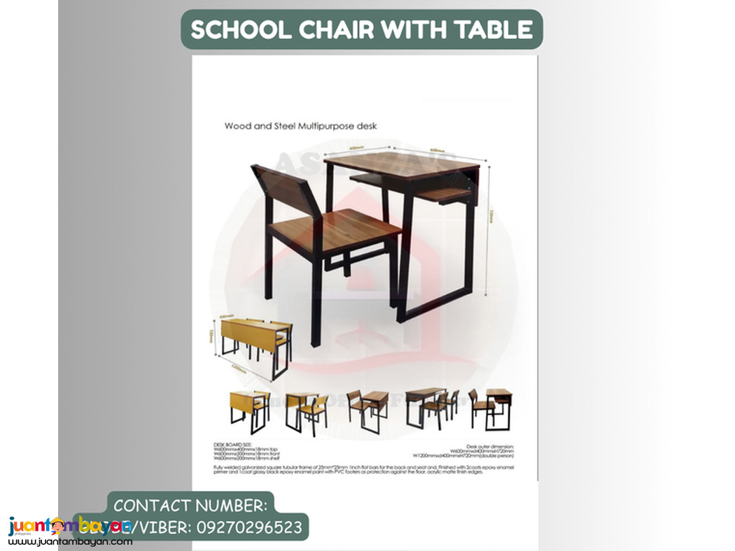 KIDDIE SCHOOL CHAIR W/TABLE 