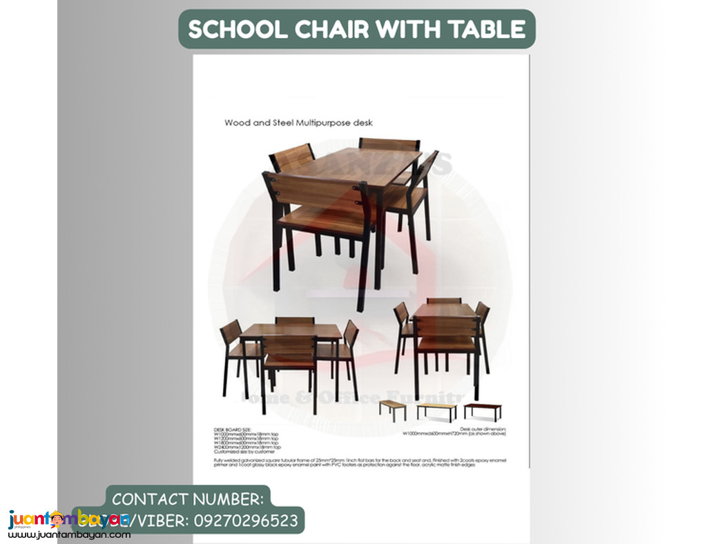 KIDDIE SCHOOL CHAIR W/TABLE 