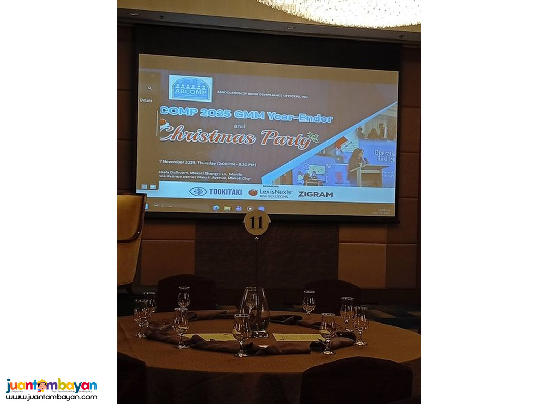 White Screen Fast fold and Projector for Rental Events