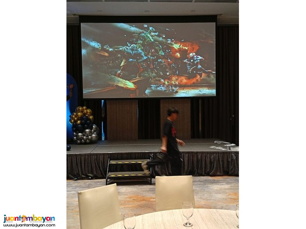 White Screen Fast fold and Projector for Rental Events