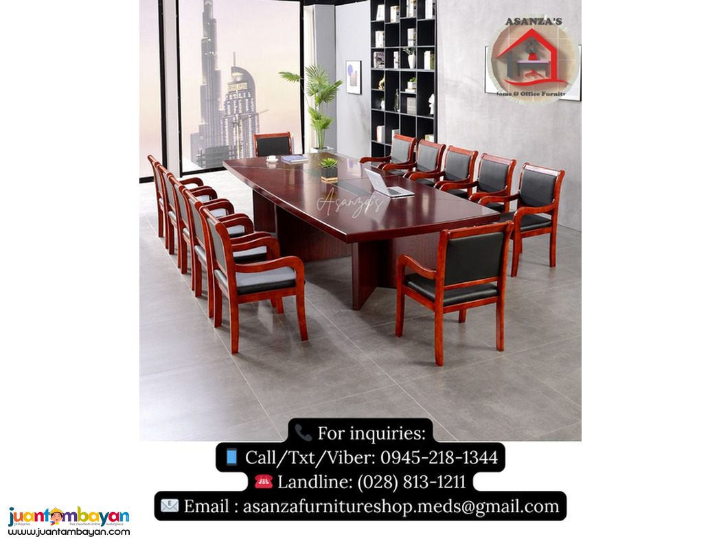 cUSTOMIZED WOODEN CONFERENCE TABLE & CHAIR 