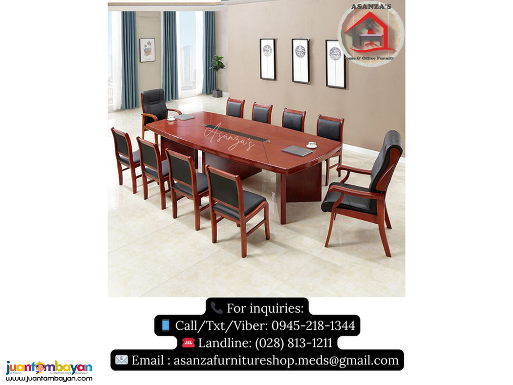 cUSTOMIZED WOODEN CONFERENCE TABLE & CHAIR 
