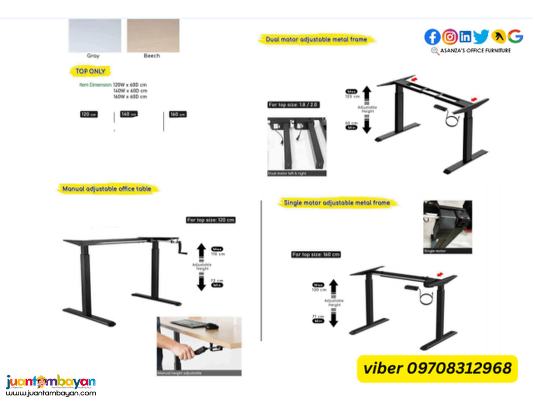 MANUAL / ADJUSTABLE ELECTRIC DESK
