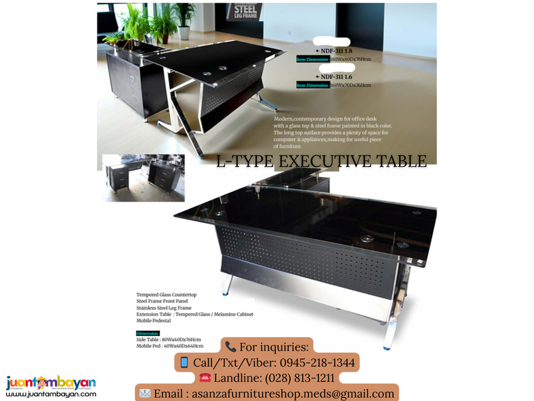 NEW PRODUCTS!! L-TYPE EXECUTIVE OFFICE TABLE 