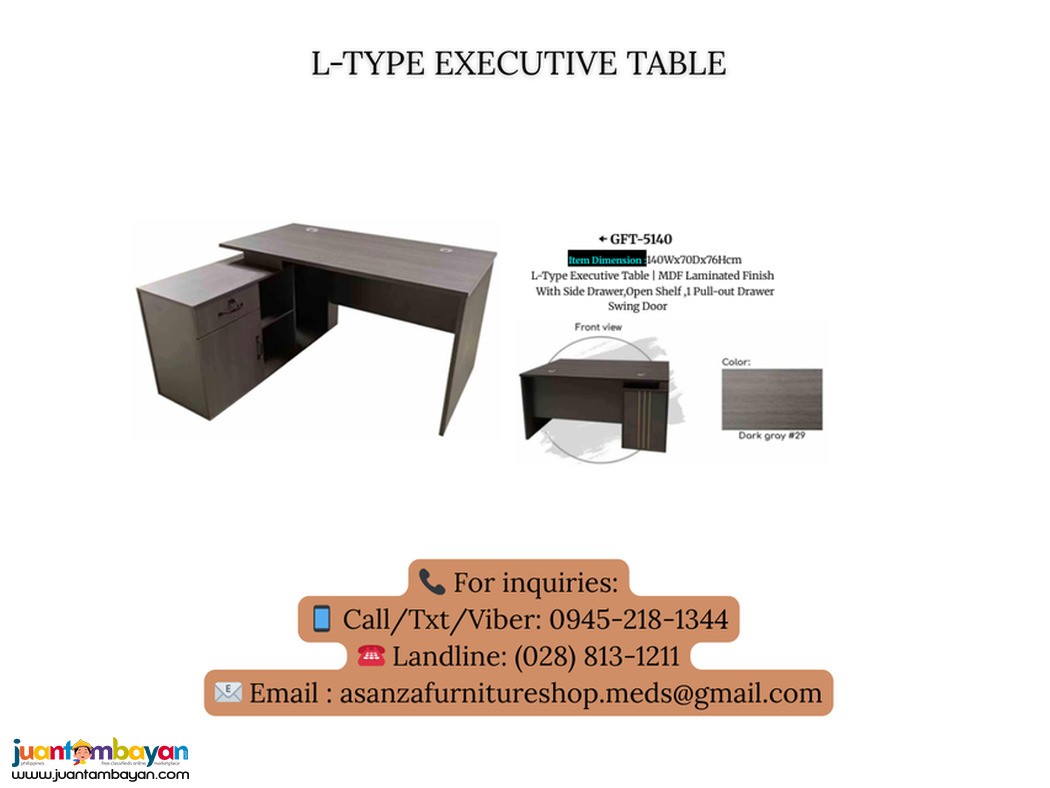 NEW PRODUCTS!! L-TYPE EXECUTIVE OFFICE TABLE 